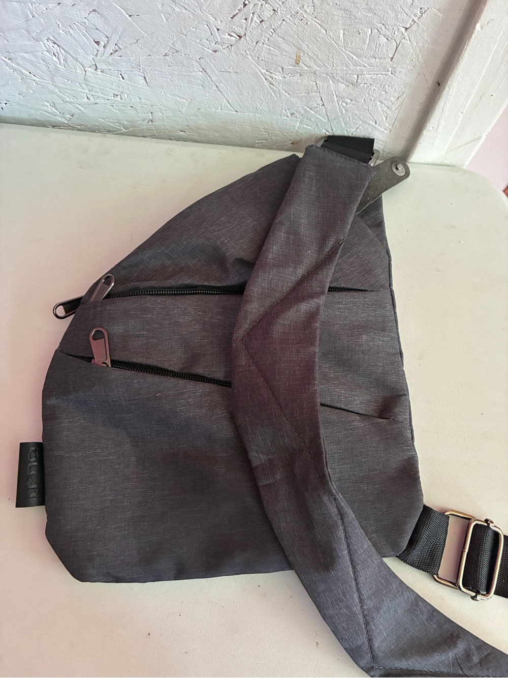 Men's Gray Sling Belt Bag - Minimal Everyday Carry